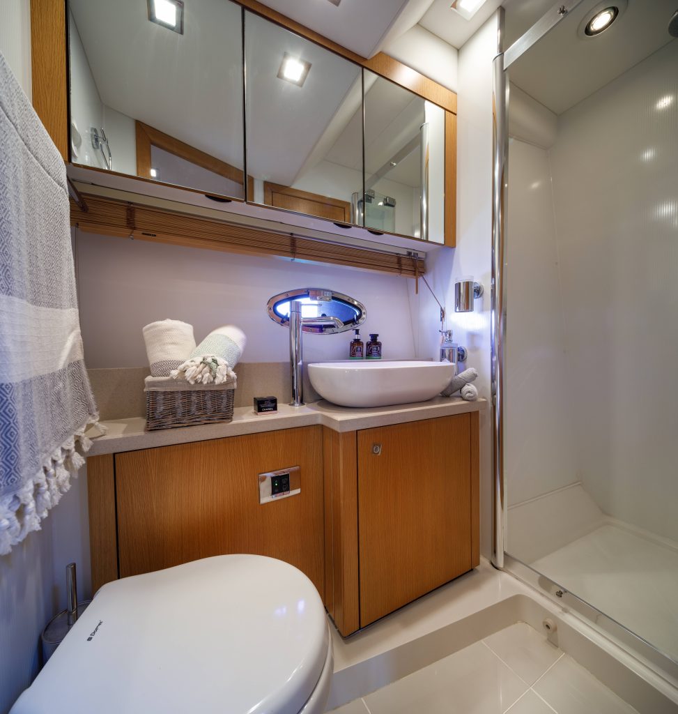 luxury yachts - bathroom with sink and shower