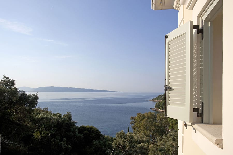 luxury villas - view from villa window to the sea