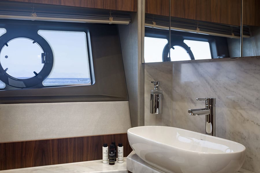 luxury yachts - bathroom sink of yacht