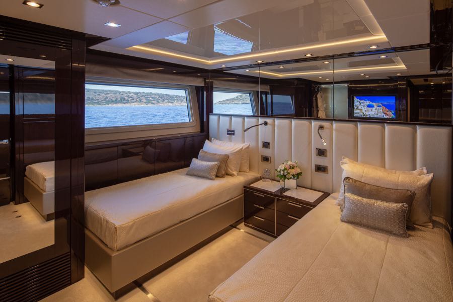 luxury yachts - two single bedroom of yacht