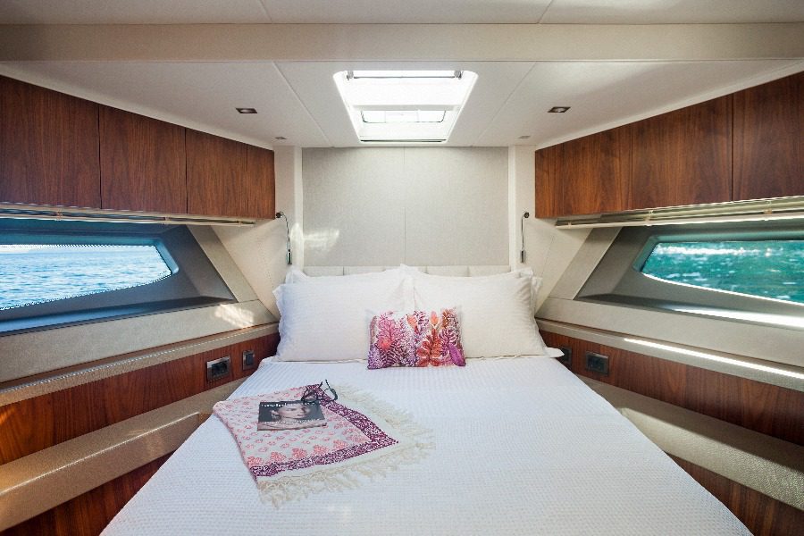 luxury yachts - bedroom with double bed