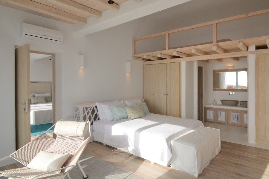 luxury villas bedroom with double bed