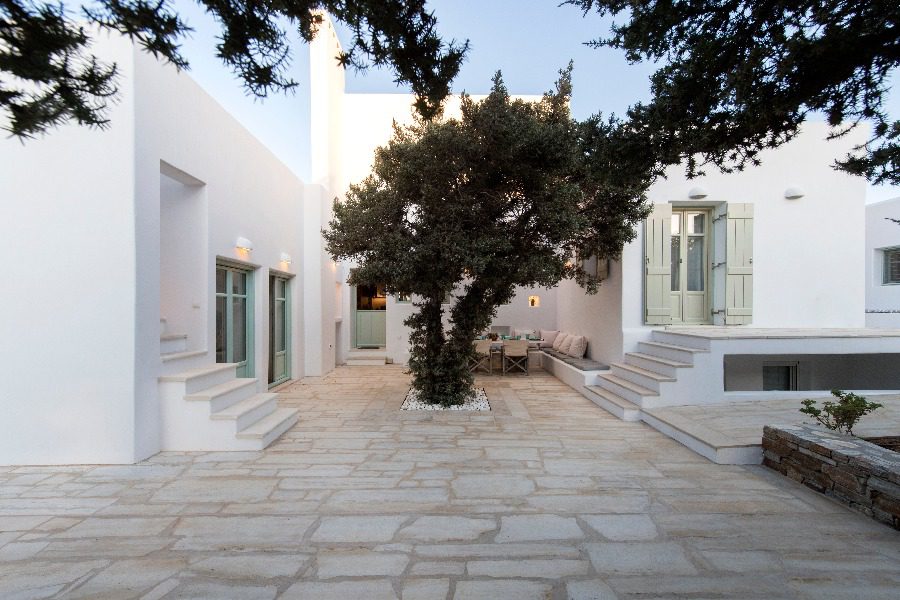 luxury villas - outside of villa with tree