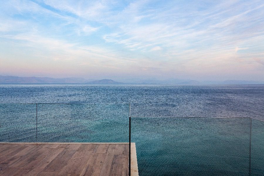 luxury villas - patio with sea view