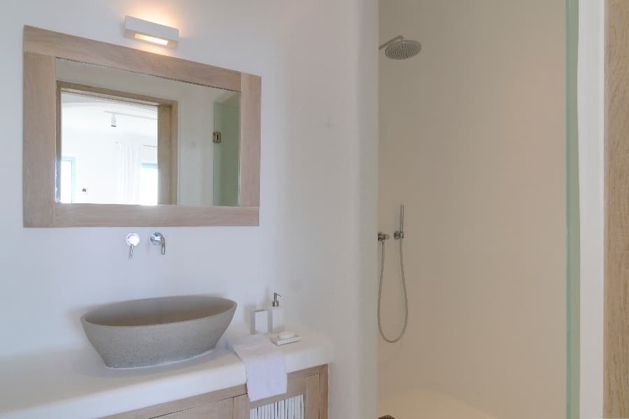 luxury villas - bathroom with freestanding sink and shower