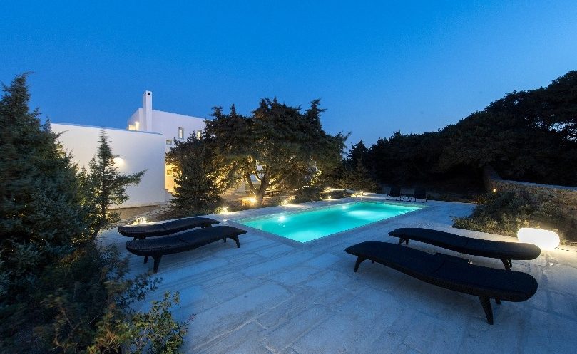 luxury villas - pool by night