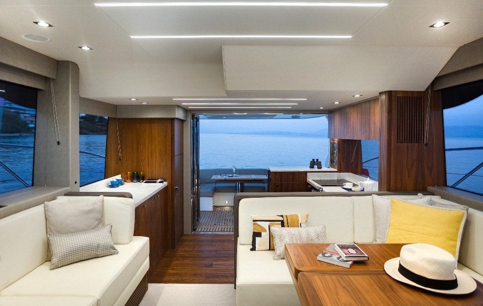 luxury yachts - living room of the yacht