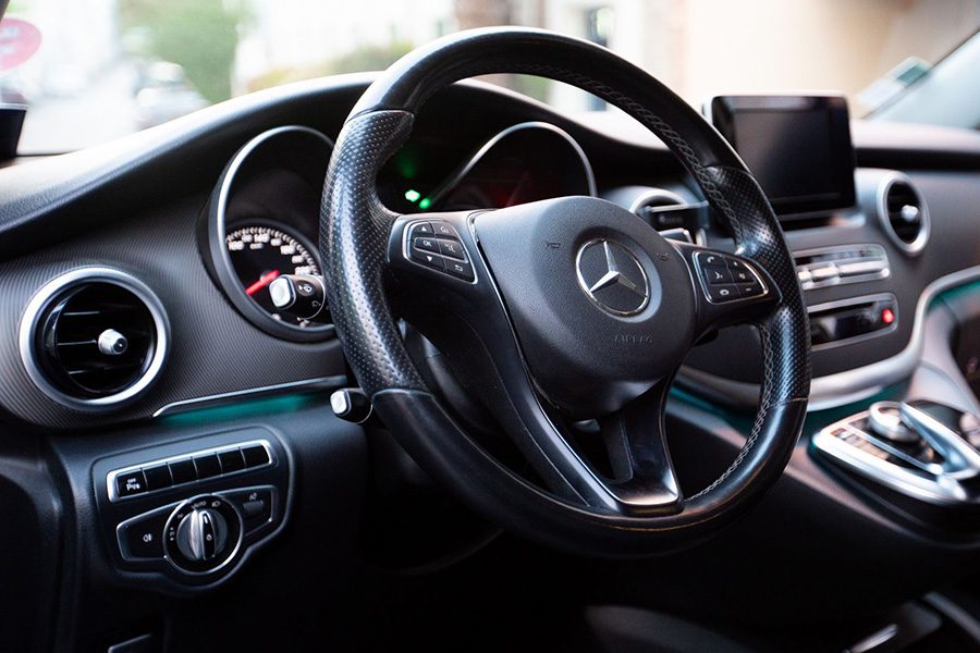 luxury transportation - inside of a mercedes car