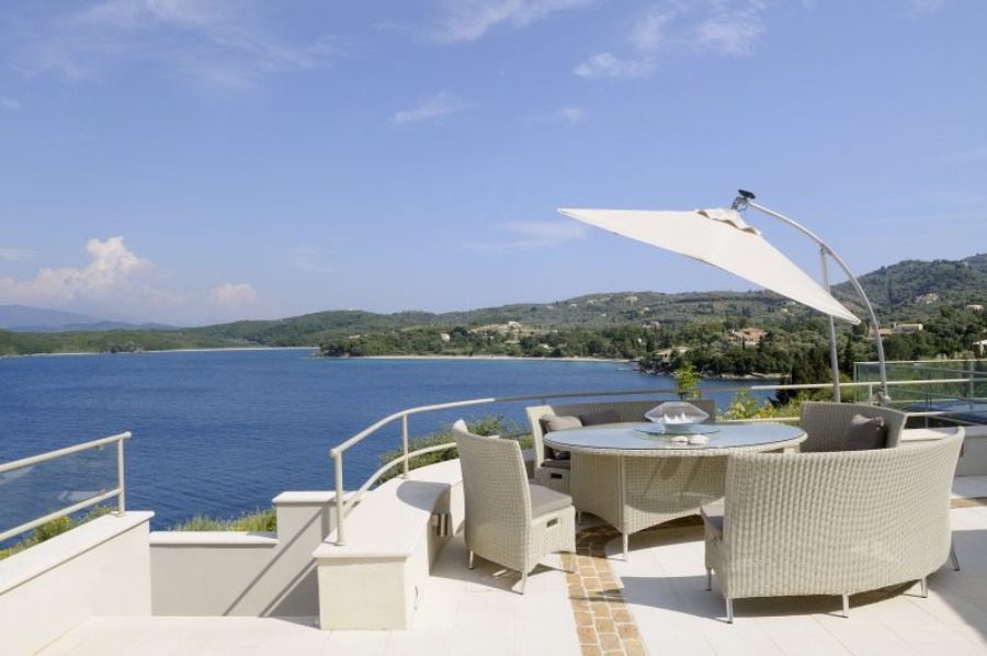 luxury villas - outside patio with sea view