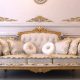 luxury experiences - baroque sofa with gold and white