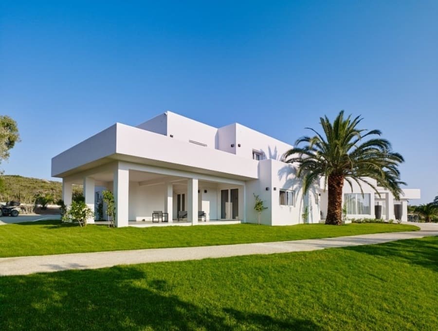 luxury villas - villa in green surrounding outside view