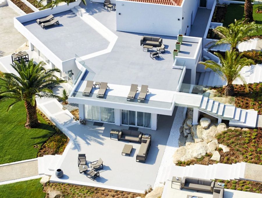 luxury villas - drone shot of villa