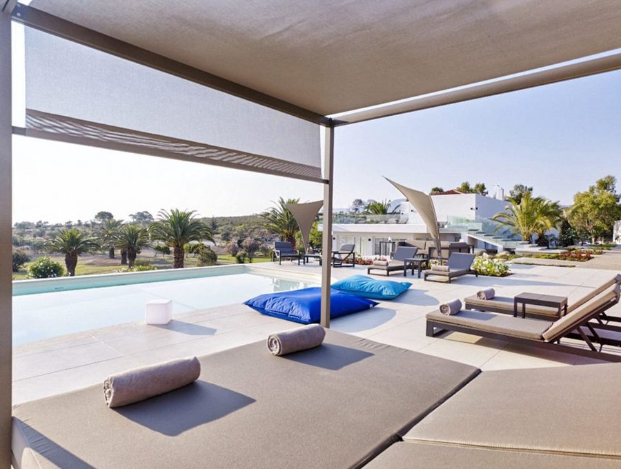 luxury villas - pool with sun beds