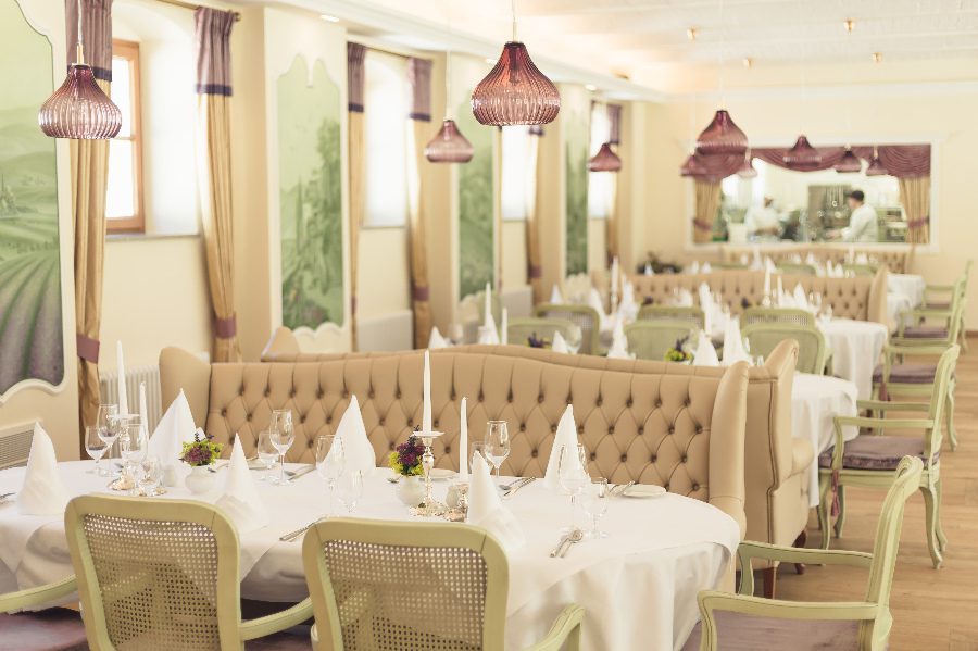 luxury villas - beautifully set tables in luxury restaurant
