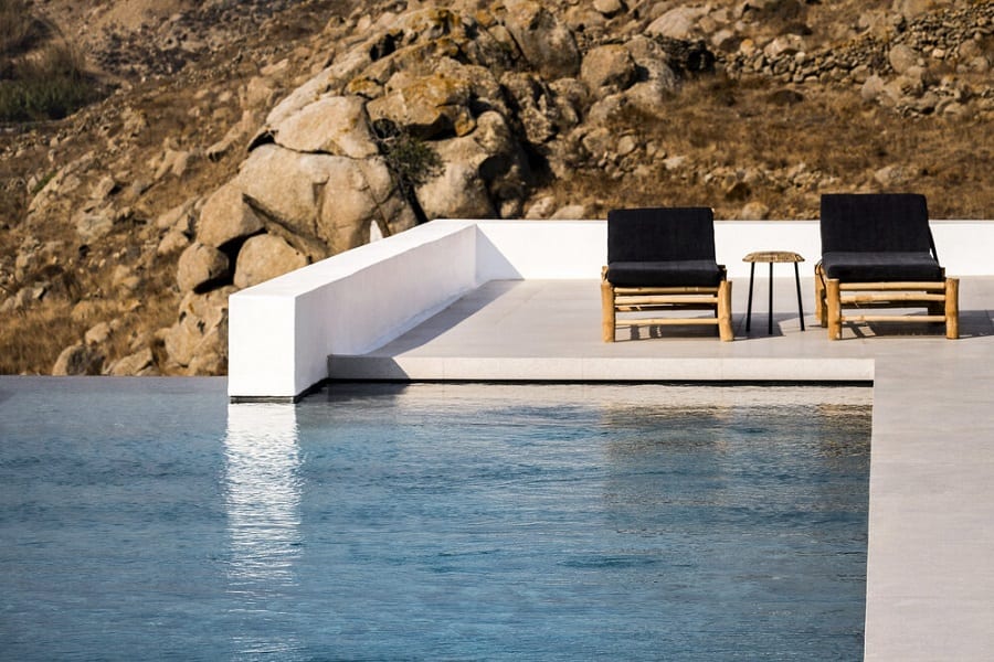 luxury villas - pool and sun beds